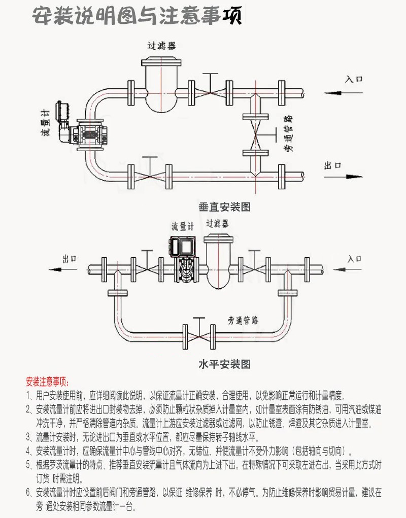 氣體腰輪流量計(jì)安裝說(shuō)明圖